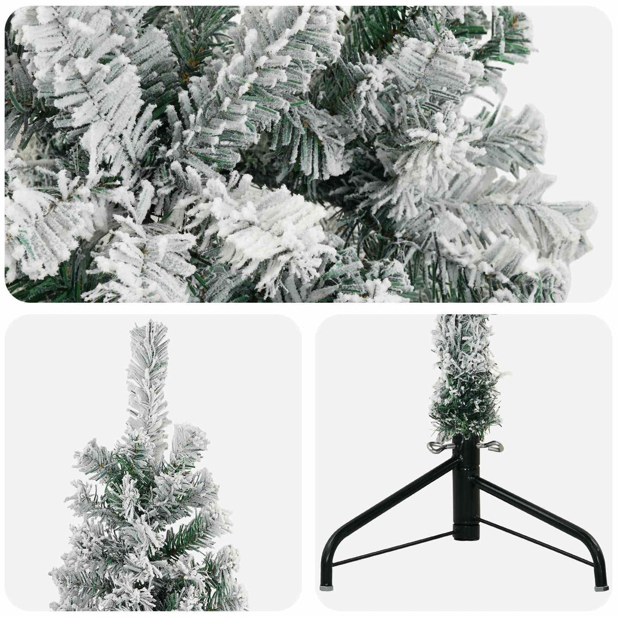 Dirbtinė Kalėdų eglutė 210 cm PVC ir Plienas Žalia ir balta