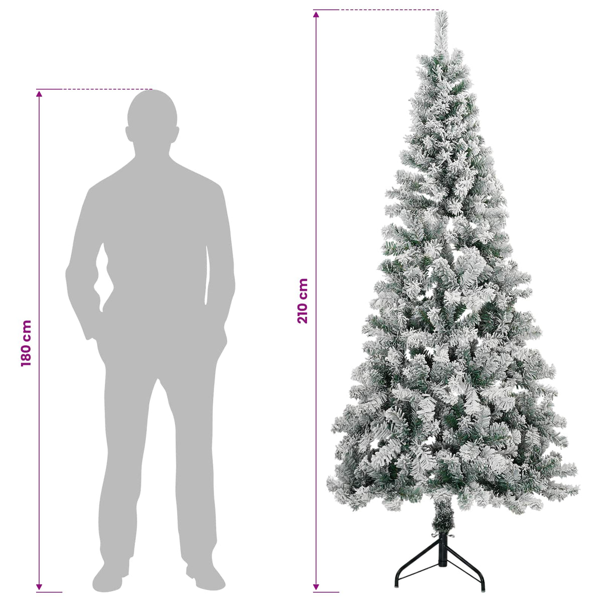 Dirbtinė Kalėdų eglutė 210 cm PVC ir Plienas Žalia ir balta