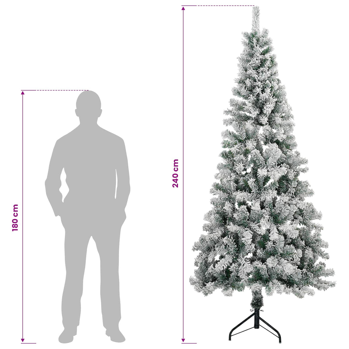 Dirbtinė Kalėdų eglutė 240 cm PVC ir Plienas Žalia ir balta