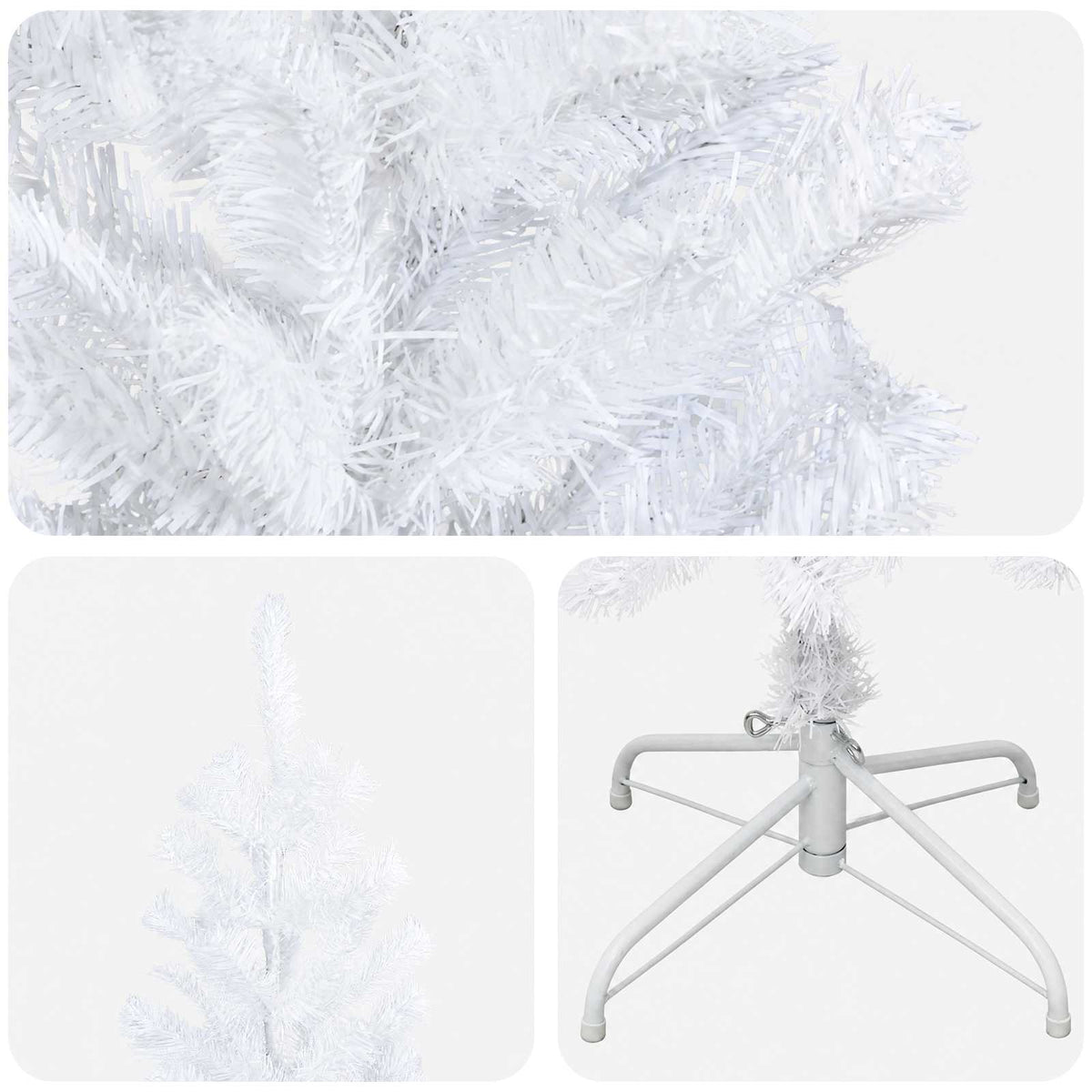 Dirbtinis lieknas Kalėdų medis 240 cm PVC ir Plienas Balta