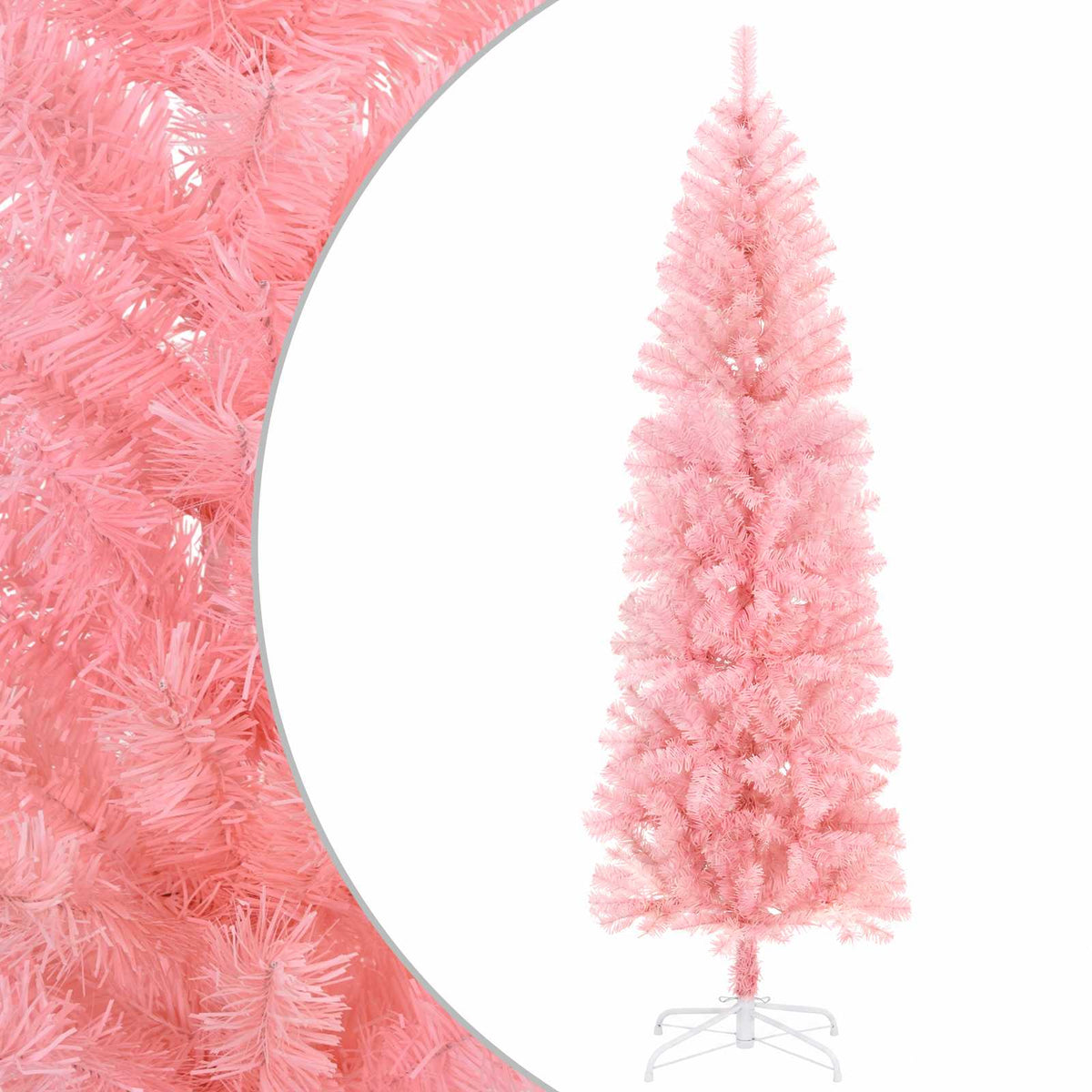 Dirbtinis lieknas Kalėdų medis 210 cm PVC ir Plienas Rožinė