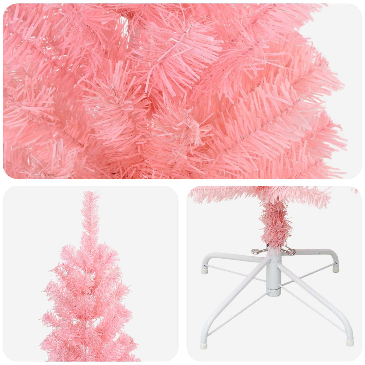 Dirbtinis lieknas Kalėdų medis 240 cm PVC ir Plienas Rožinė