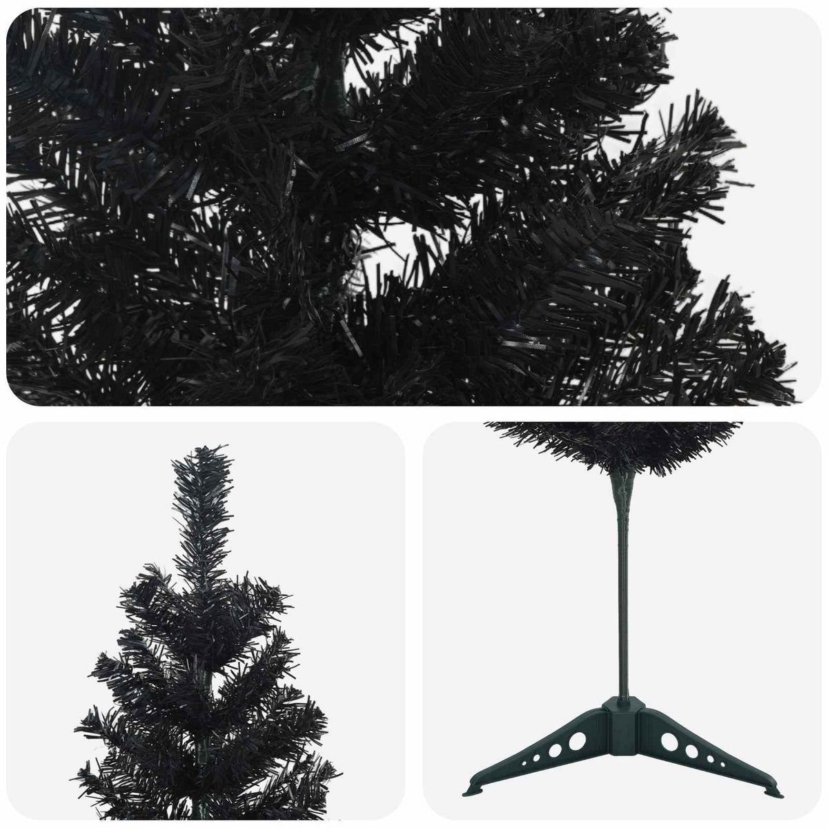Dirbtinis lieknas Kalėdų medis 120 cm PVC ir Plienas Juoda