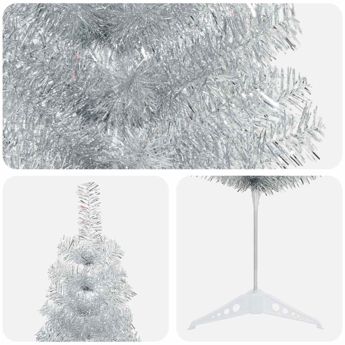 Dirbtinis lieknas Kalėdų medis 150 cm PVC ir Plienas Sidabrinė