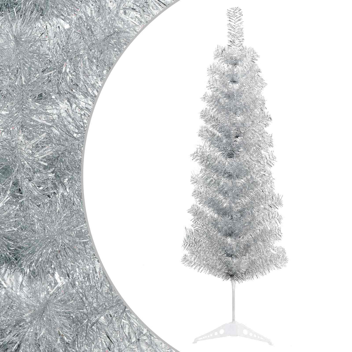 Dirbtinis lieknas Kalėdų medis 150 cm PVC ir Plienas Sidabrinė