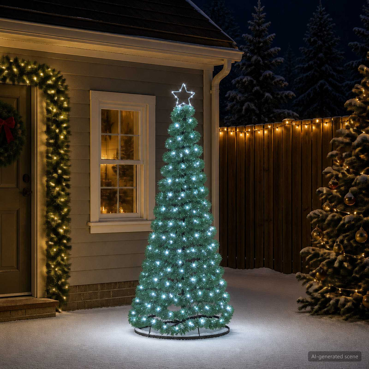 LED blizganti kalėdinė eglutė su pagrindu EKENAS 180 cm 220 LED