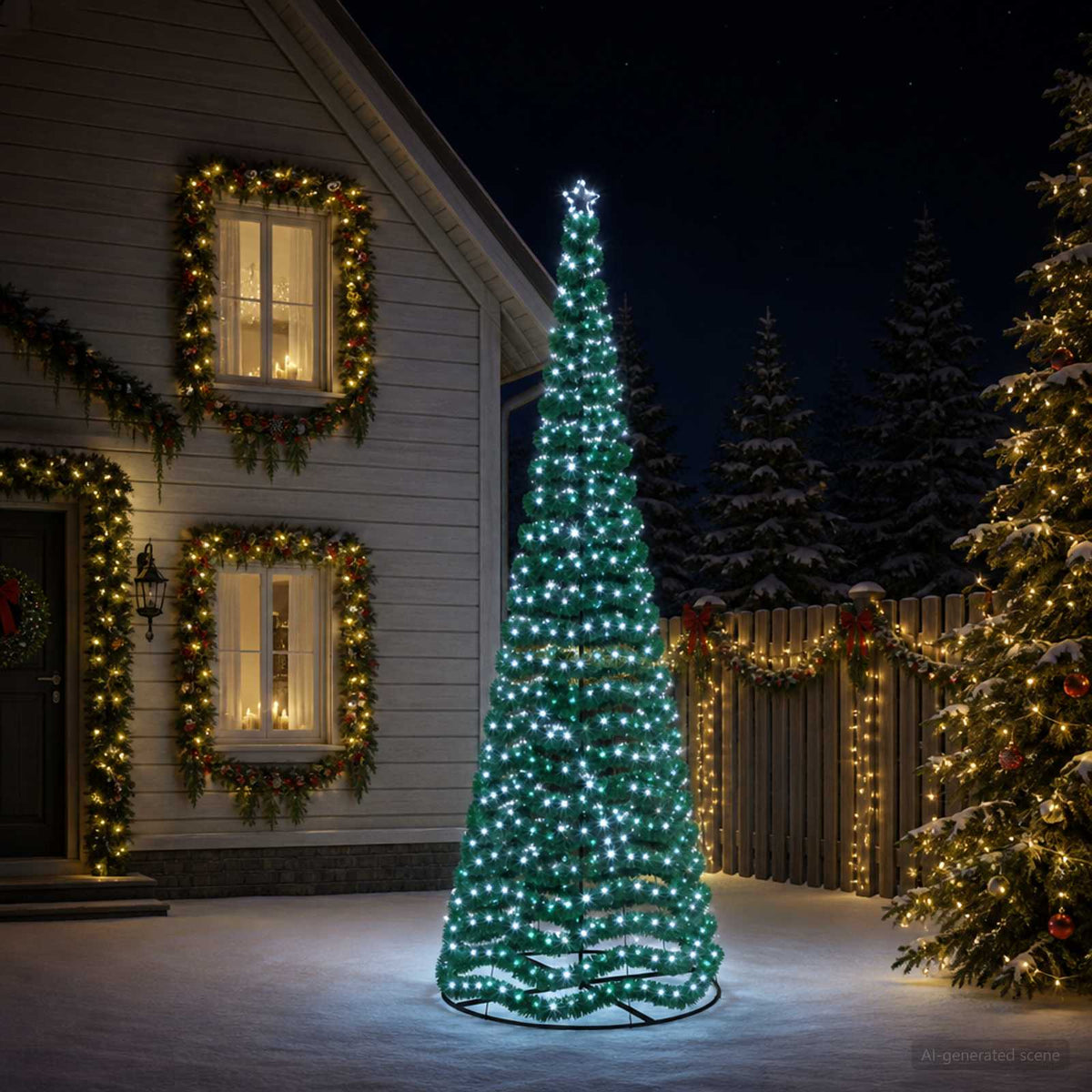 LED blizganti kalėdinė eglutė su pagrindu EKENAS 400 cm 588 LED