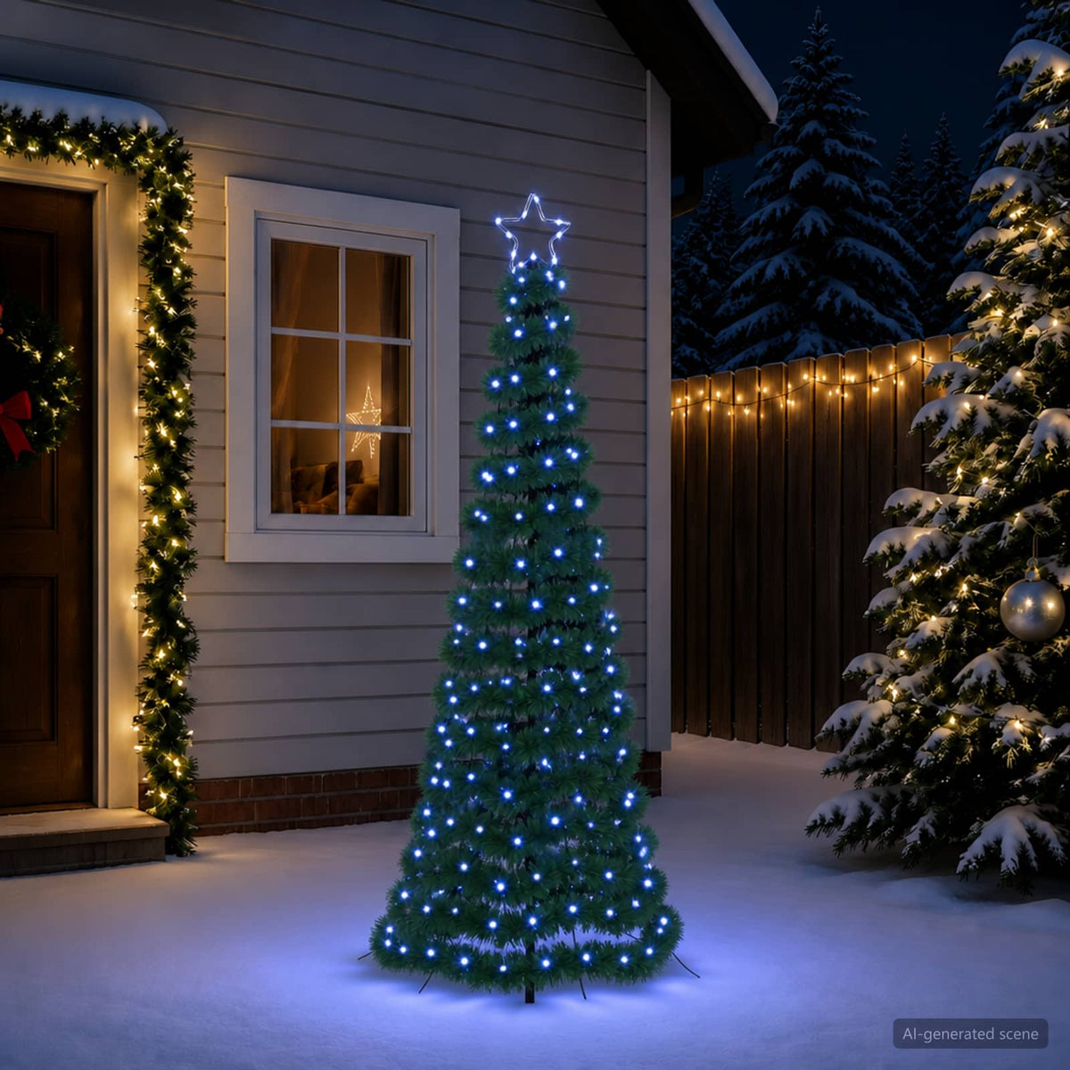 LED blizganti kalėdinė eglutė su smeigtuku EKENAS 180 cm