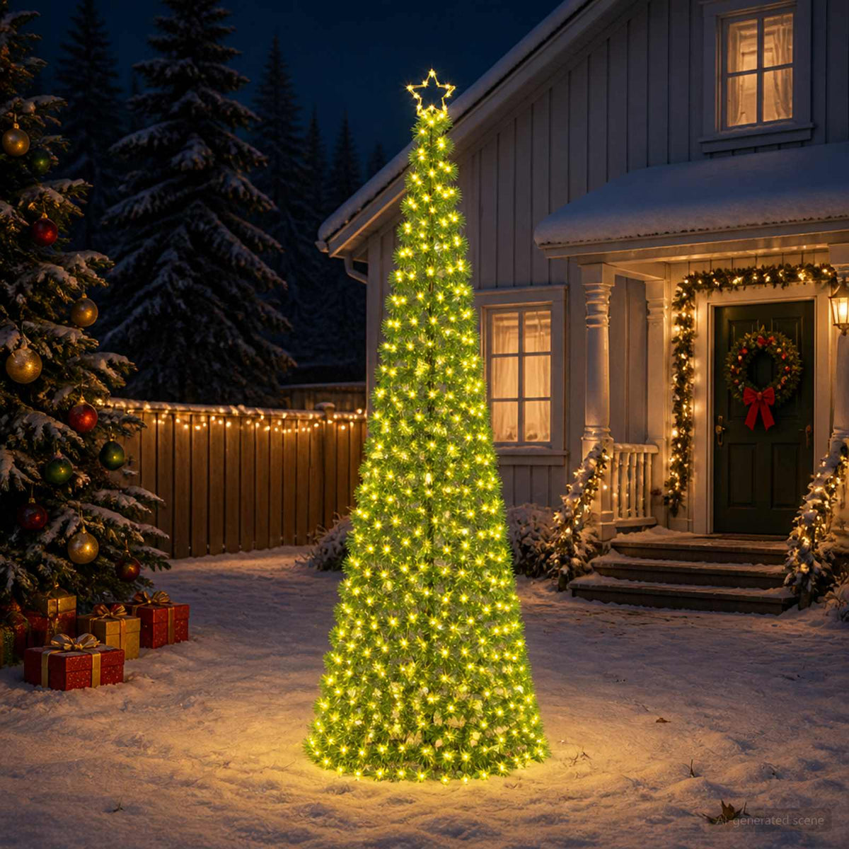 LED blizganti kalėdinė eglutė su smeigtuku EKENAS 300 cm