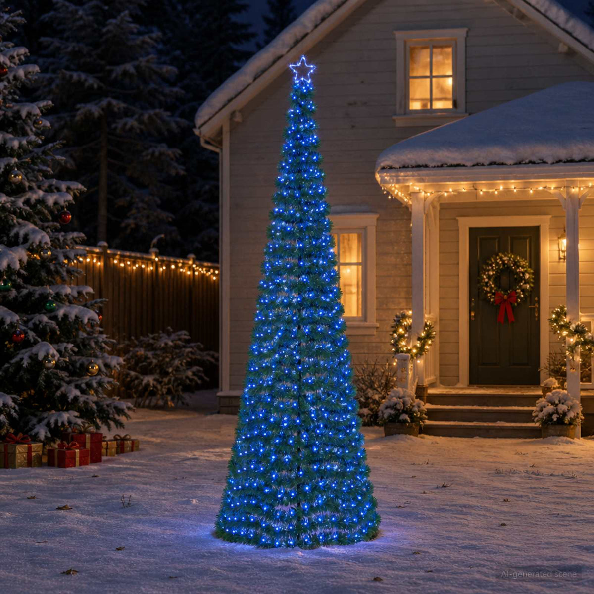 LED blizganti kalėdinė eglutė su smeigtuku EKENAS 300 cm