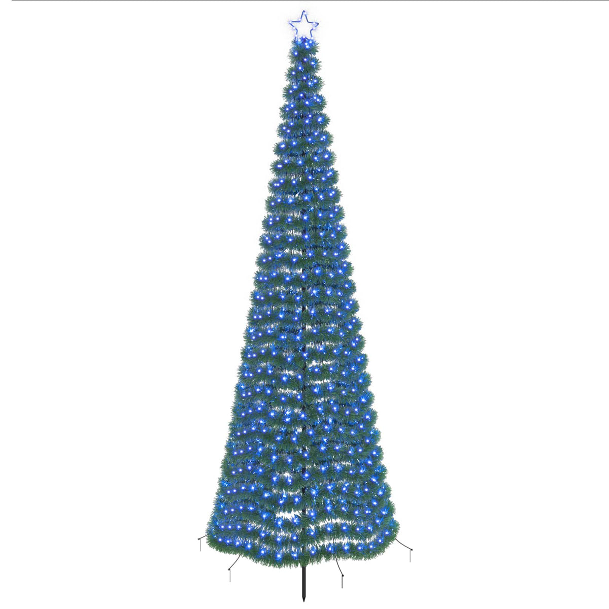 LED blizganti kalėdinė eglutė su smeigtuku EKENAS 300 cm