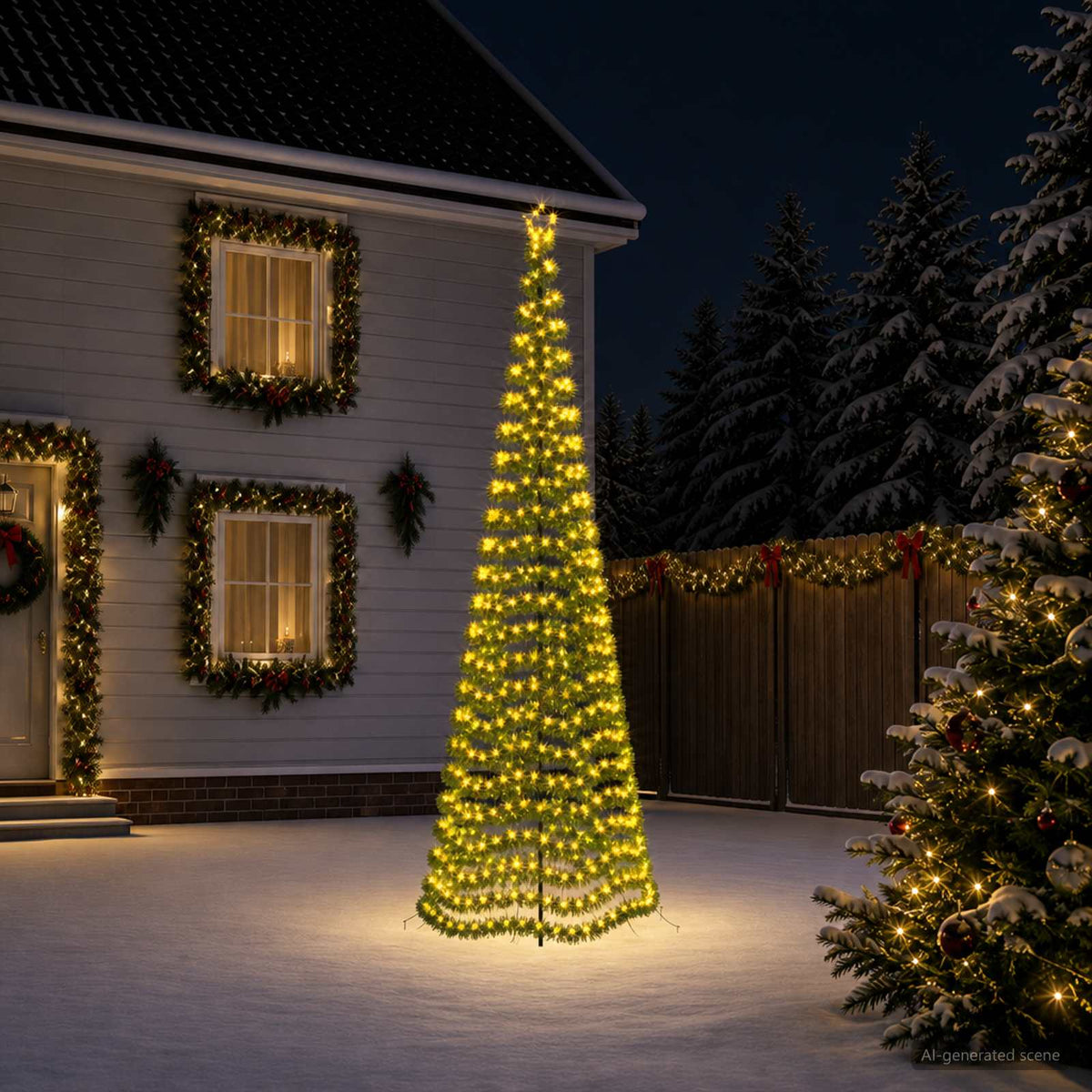 LED blizganti kalėdinė eglutė su smeigtuku EKENAS 400 cm