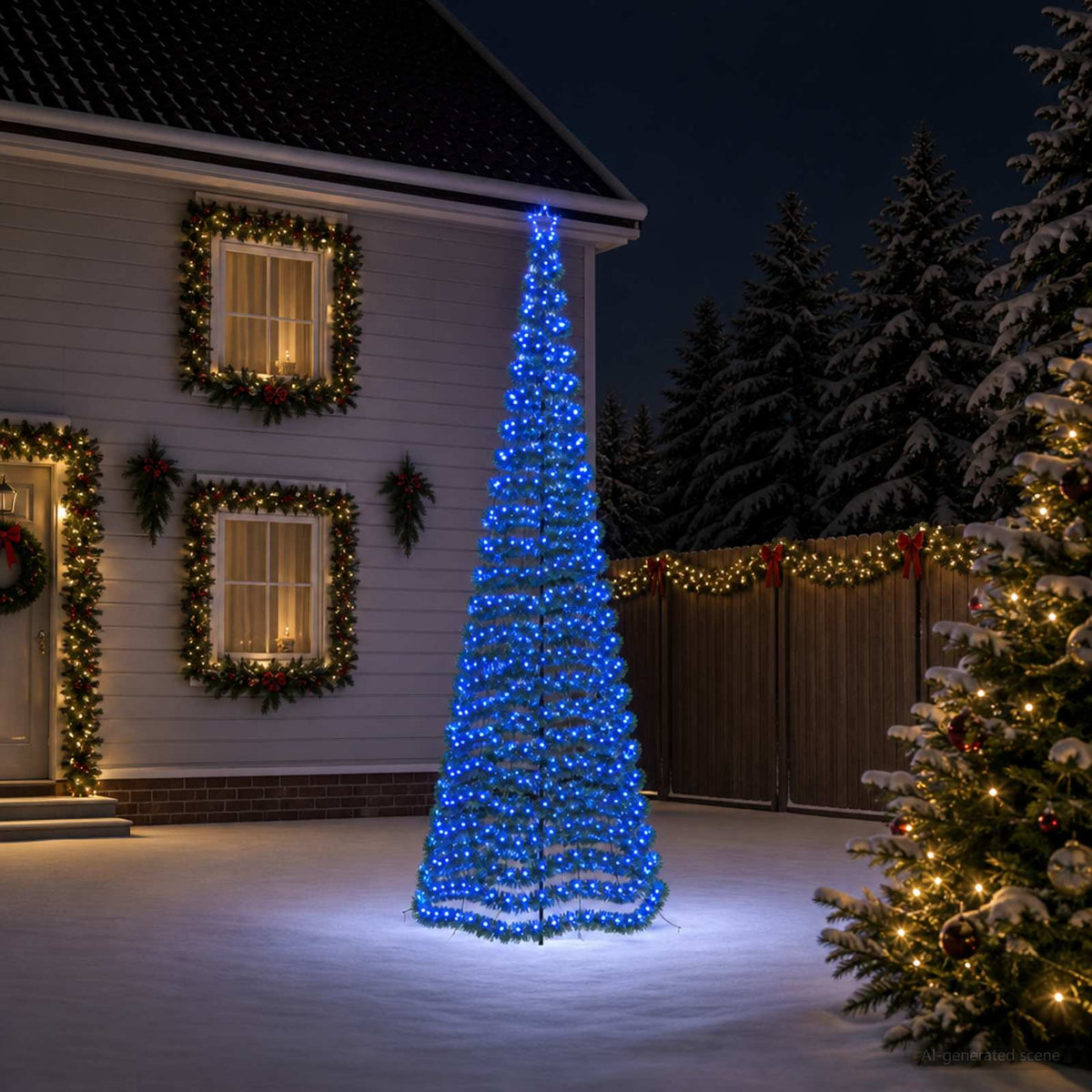 LED blizganti kalėdinė eglutė su smeigtuku EKENAS 400 cm