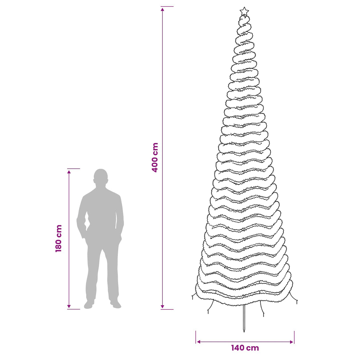 LED blizganti kalėdinė eglutė su smeigtuku EKENAS 400 cm