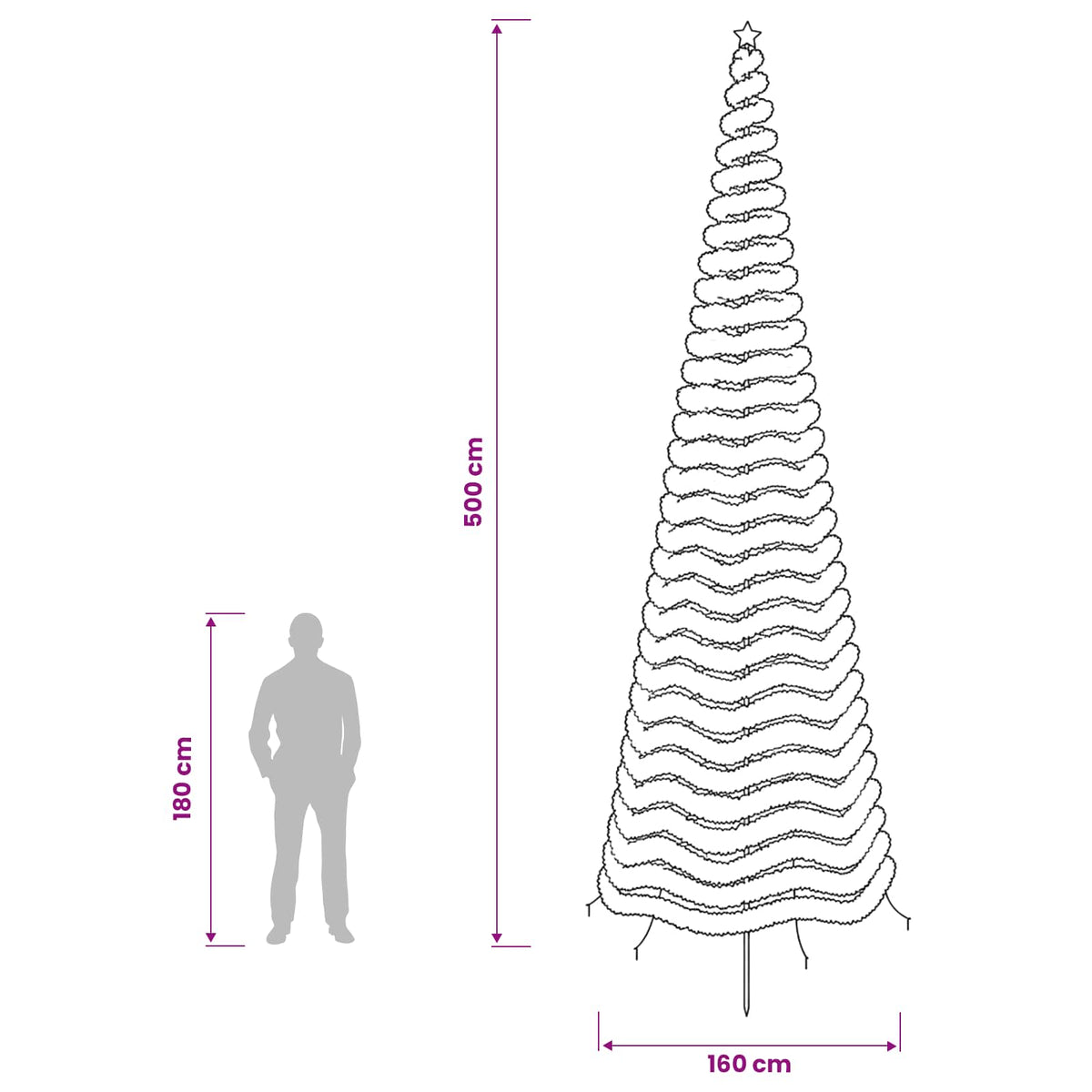LED blizganti kalėdinė eglutė su smeigtuku EKENAS 500 cm