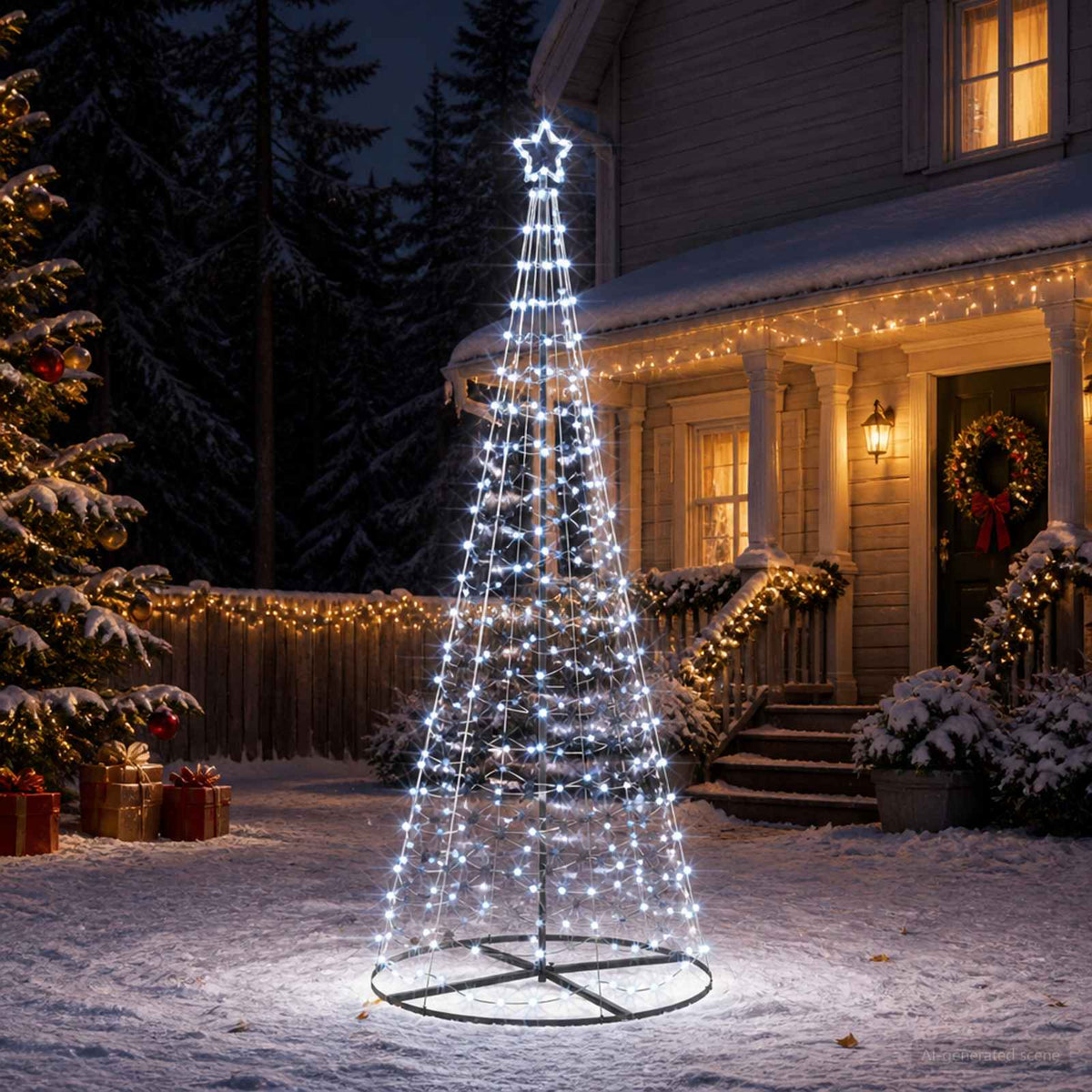 LED spiralinė Kalėdų eglutė su pagrindu EKENAS 250 cm 370 LED