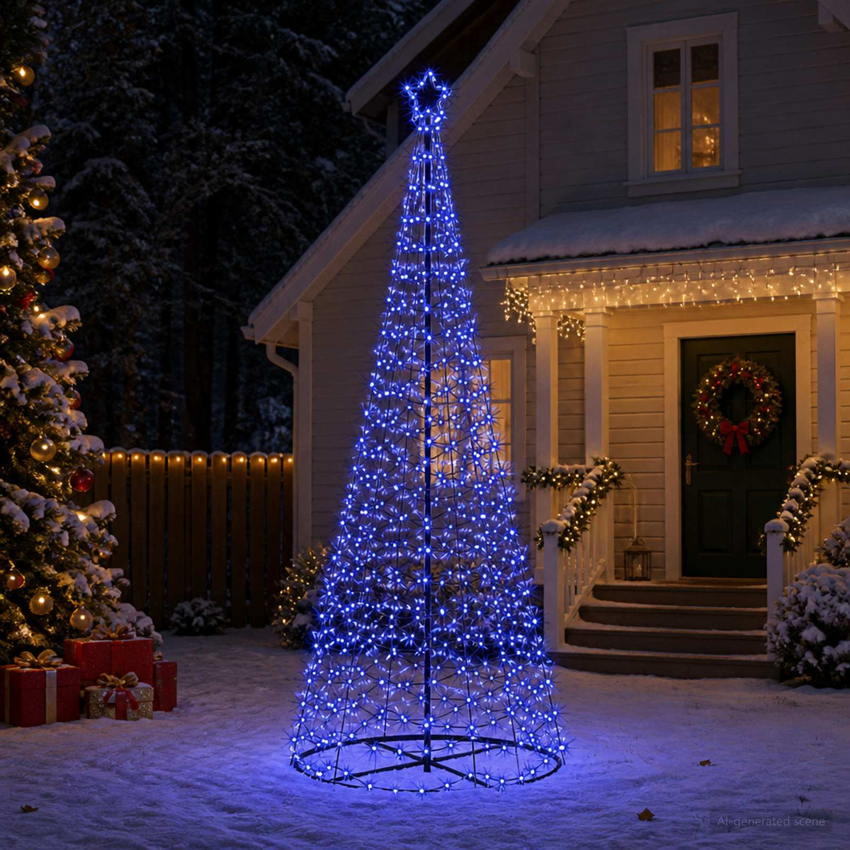 LED spiralinė Kalėdų eglutė su pagrindu EKENAS 250 cm 370 LED