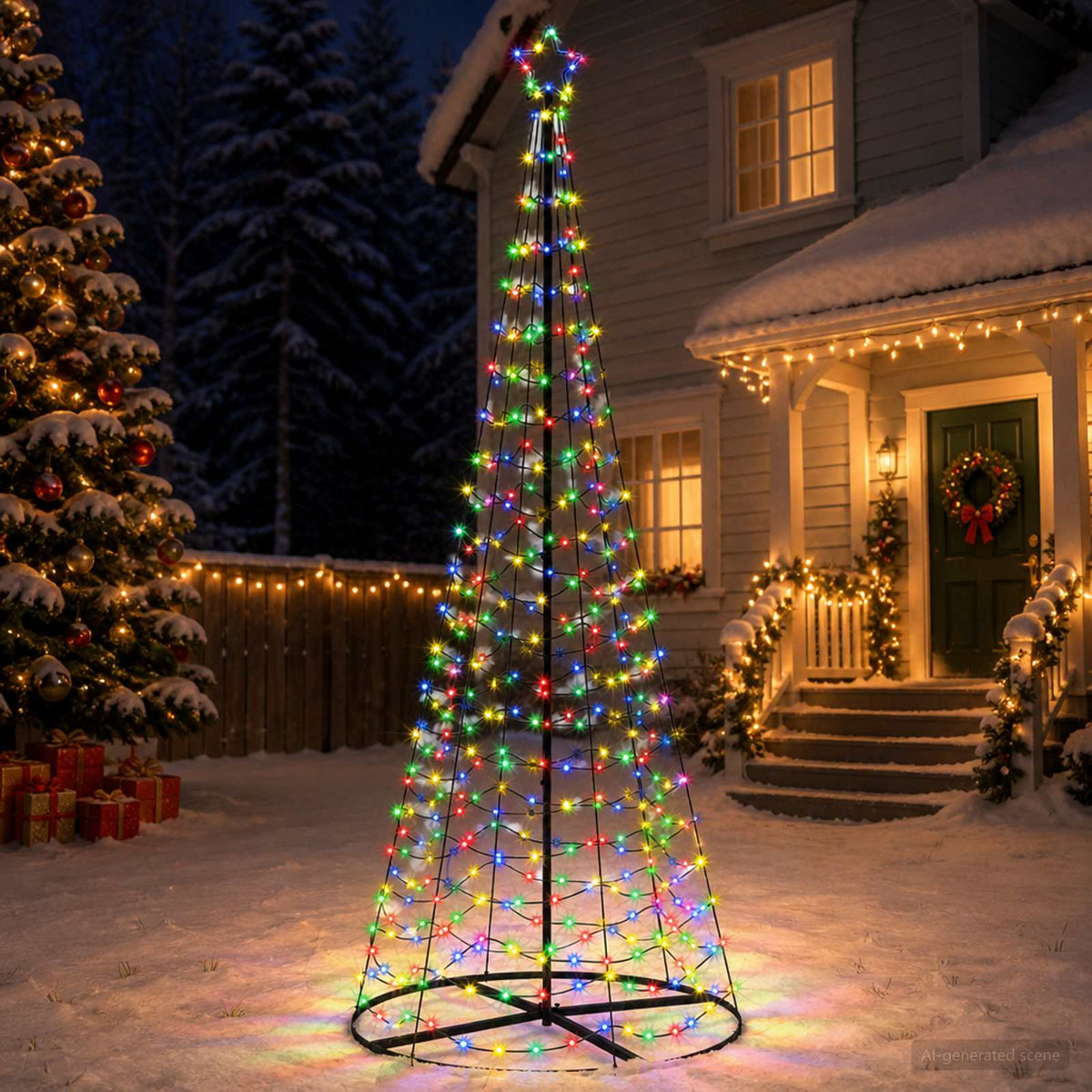 LED spiralinė Kalėdų eglutė su pagrindu EKENAS 250 cm 370 LED