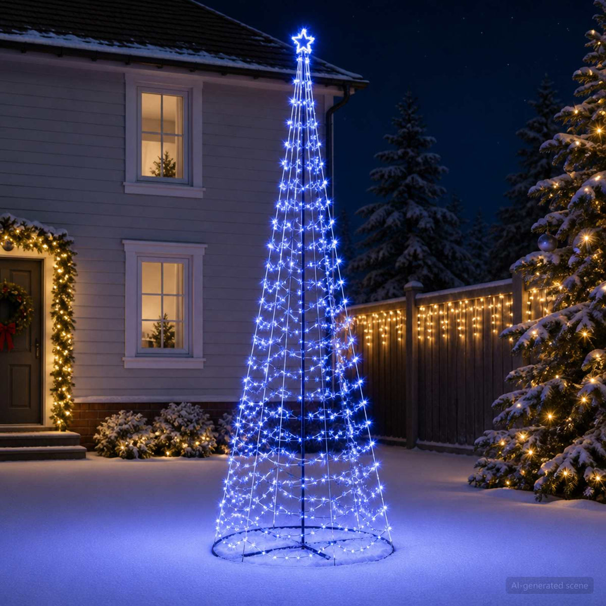 LED spiralinė Kalėdų eglutė su pagrindu EKENAS 400 cm 588 LED