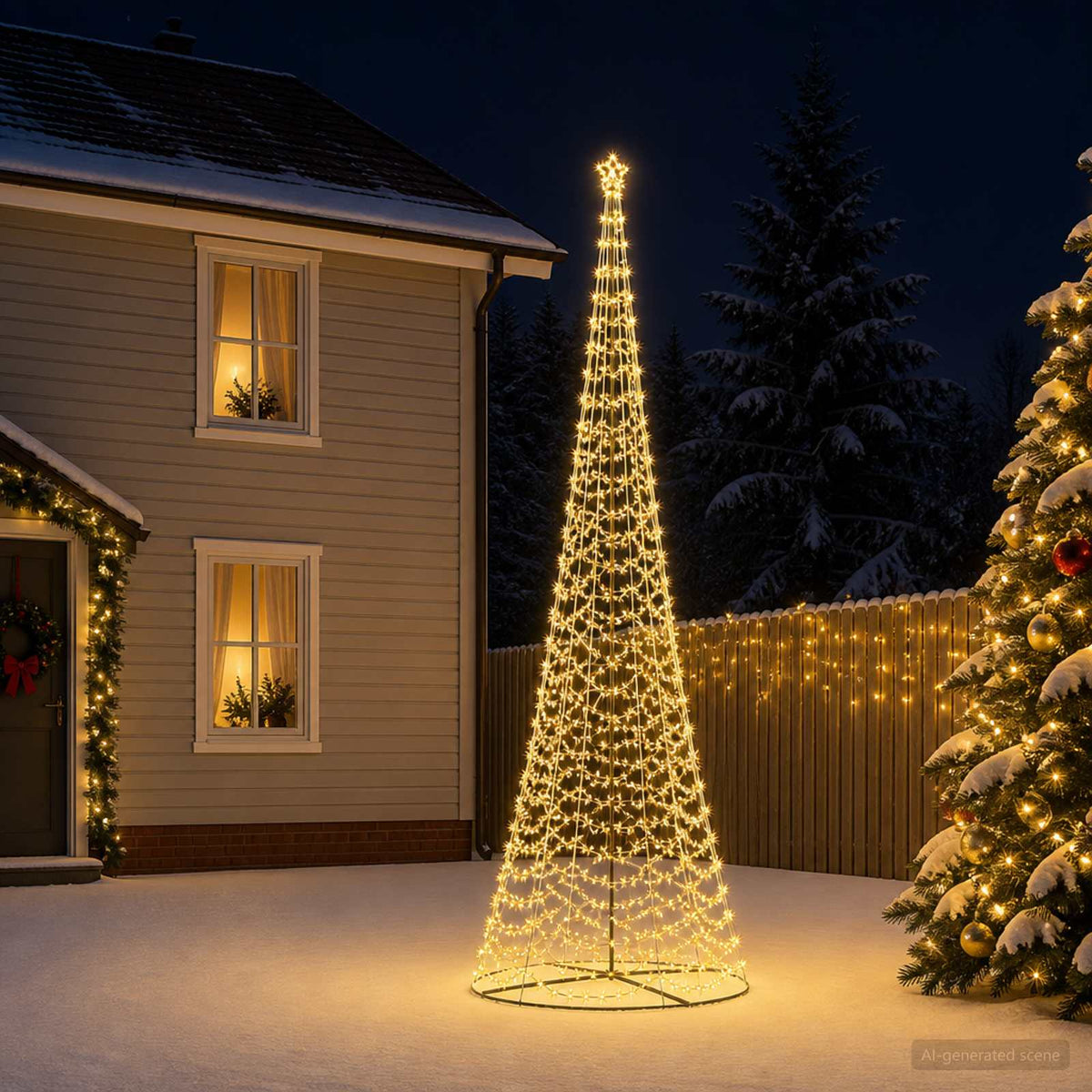 LED spiralinė Kalėdų eglutė su pagrindu EKENAS 500 cm 868 LED