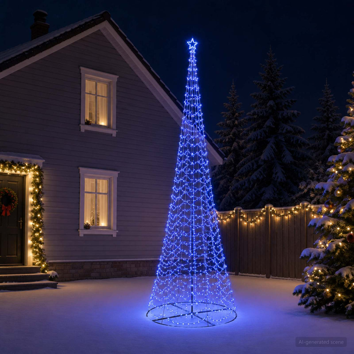 LED spiralinė Kalėdų eglutė su pagrindu EKENAS 500 cm 868 LED