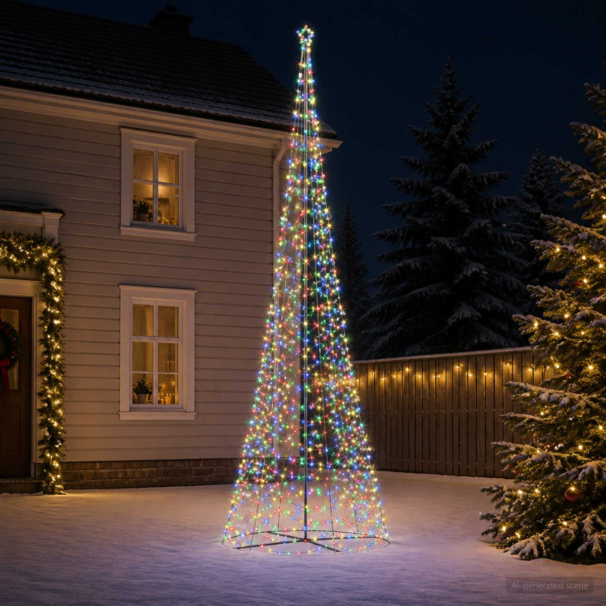 LED spiralinė Kalėdų eglutė su pagrindu EKENAS 500 cm 868 LED