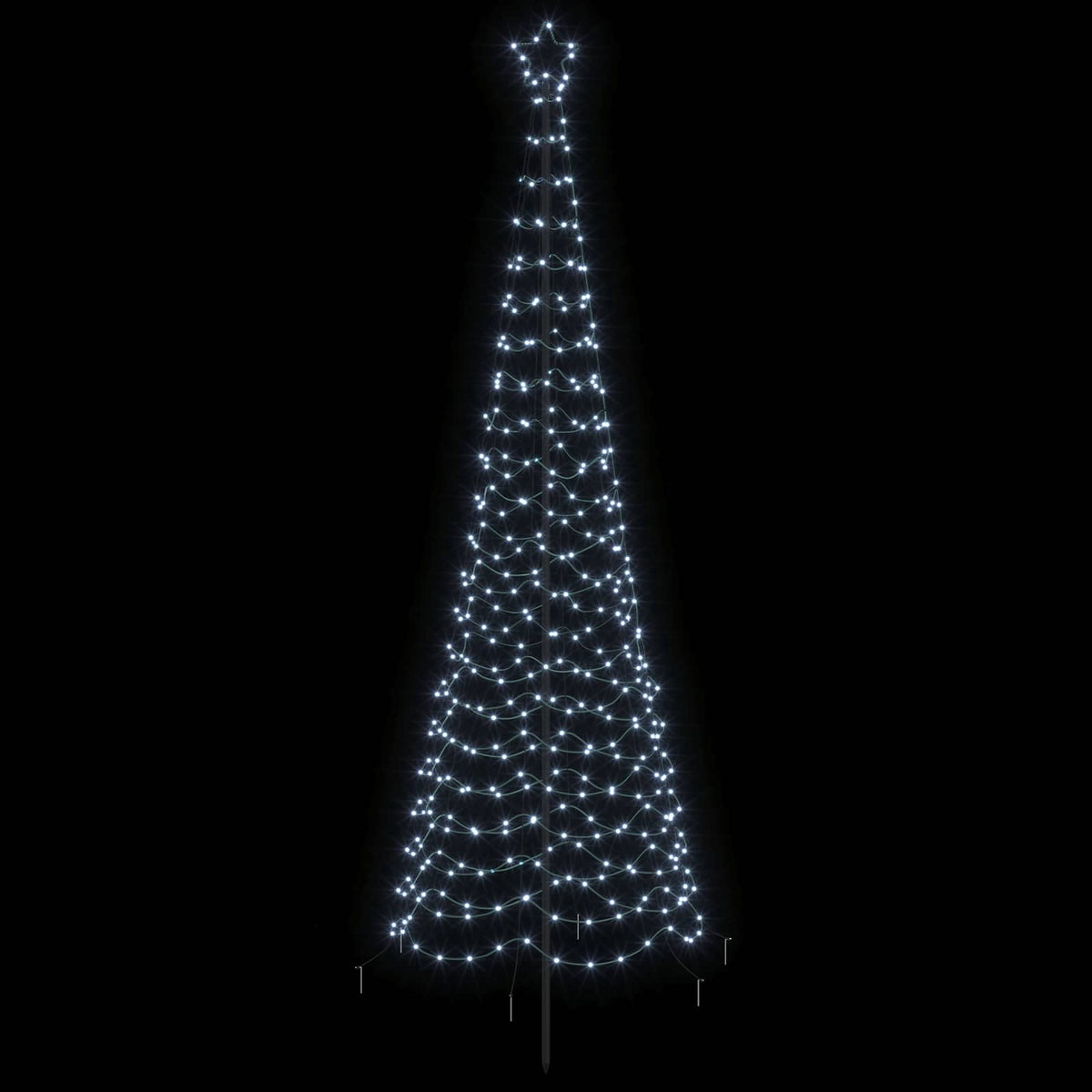 LED spiralinė Kalėdų eglutė su smaigu EKENAS 250 cm 370 LED