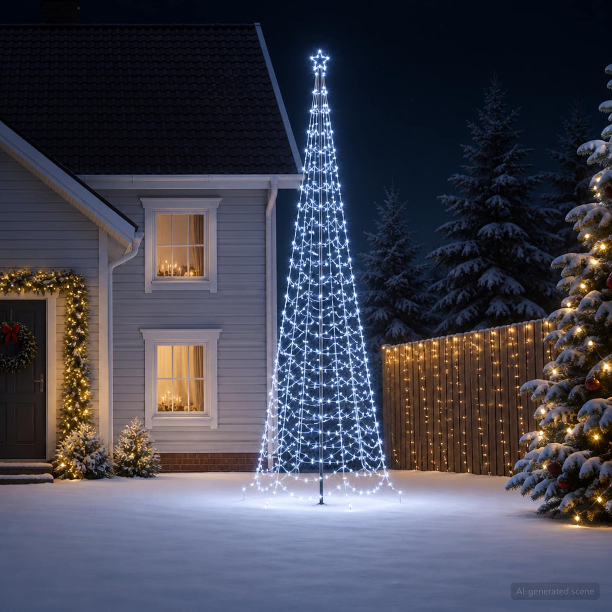 LED spiralinė Kalėdų eglutė su smaigu EKENAS 400 cm 588 LED
