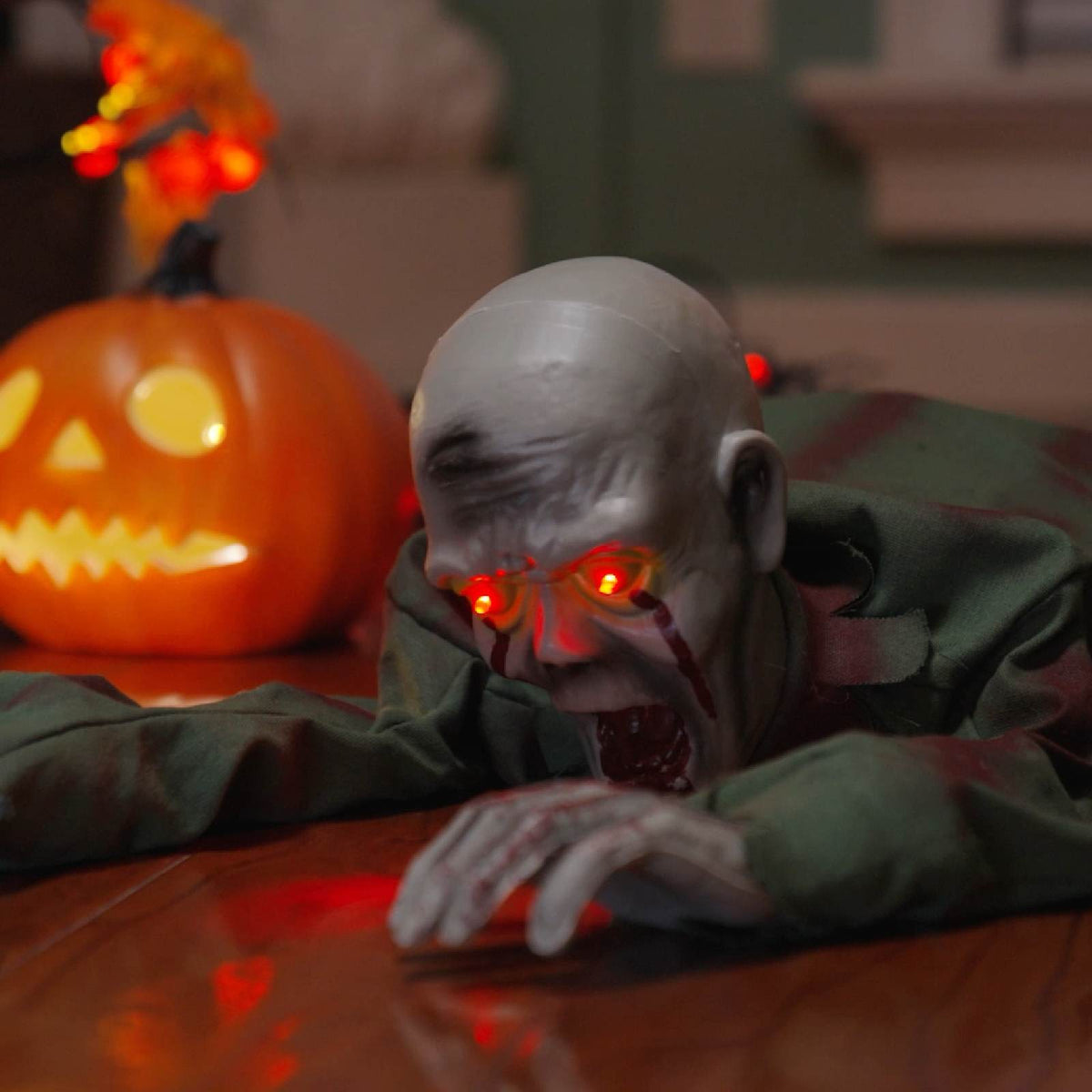 Helovino ropojantis zombis SPOOKA Žalia 110 x 50 x 21 cm