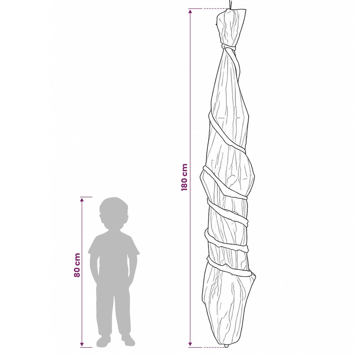 Pakabinamas lavonas kokone SPOOKA Šviesiai žalia 180 cm Putos