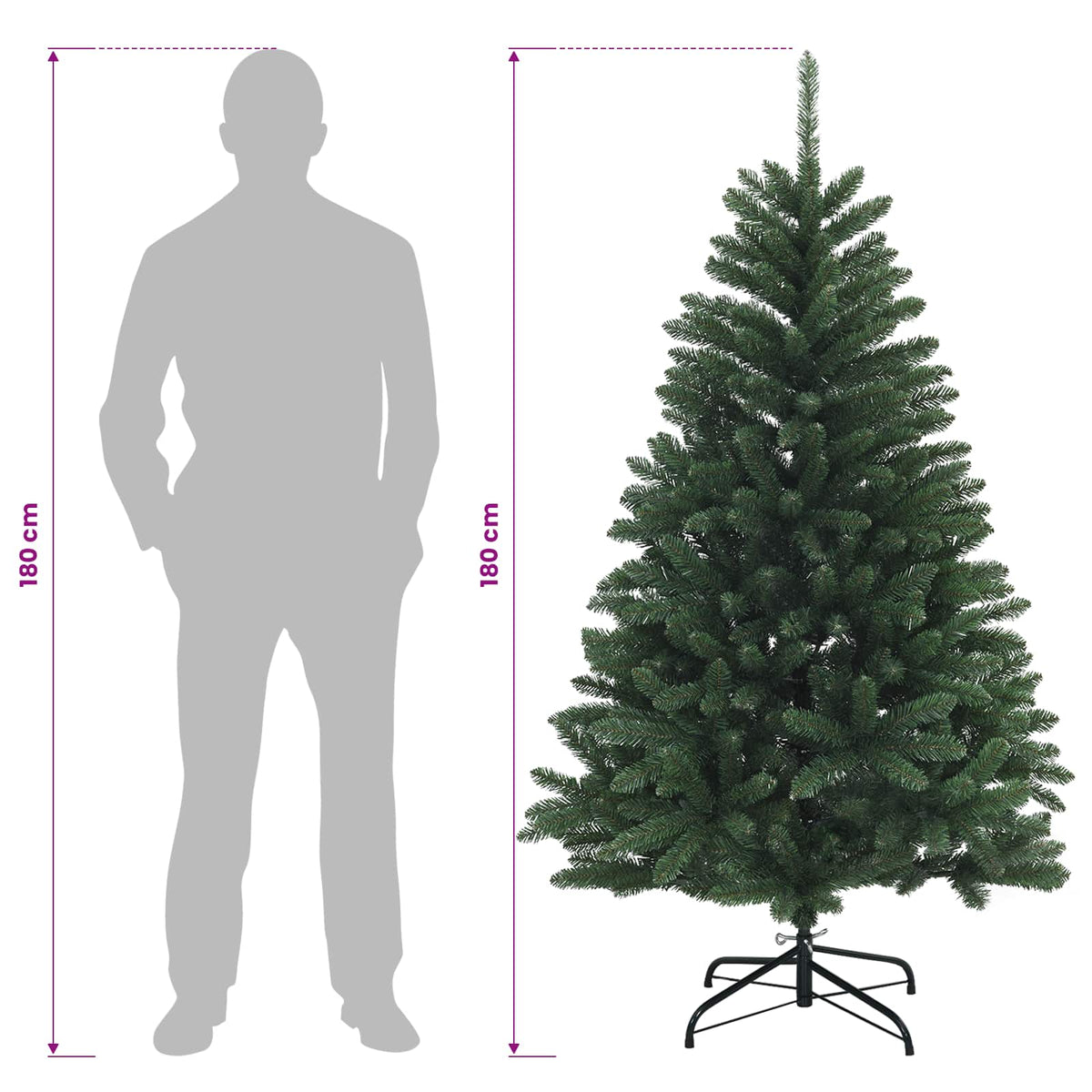 Dirbtinė Sulankstoma Kalėdų Eglutė 180 cm PVC Vidutinė žalia