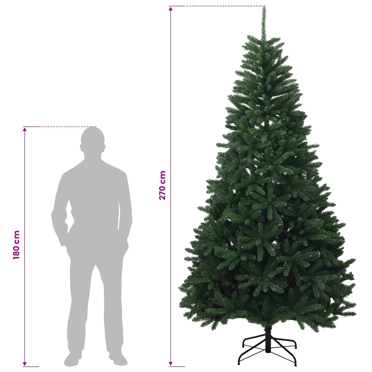 Dirbtinė Sulankstoma Kalėdų Eglutė 270 cm PVC Vidutinė žalia