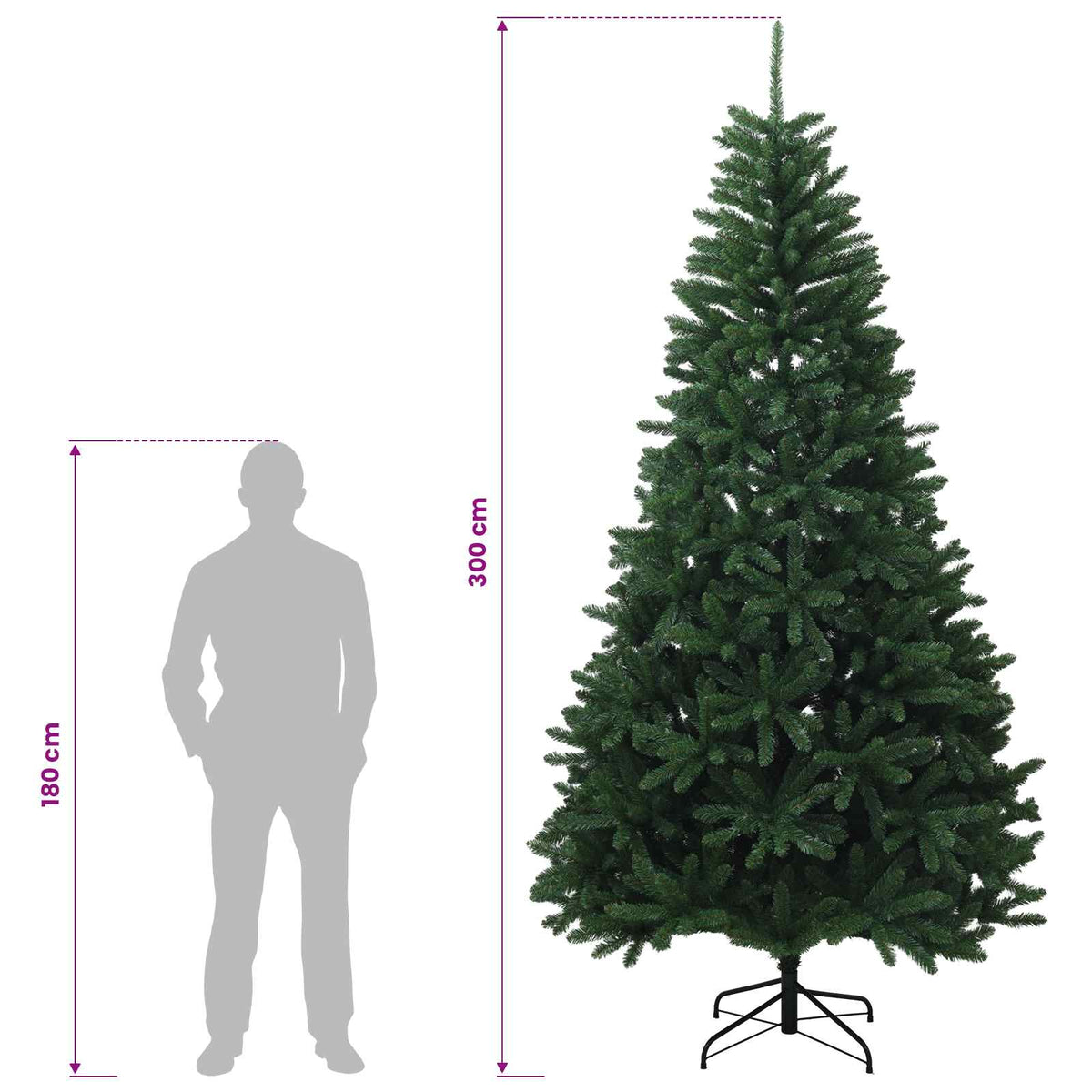 Dirbtinė Sulankstoma Kalėdų Eglutė 300 cm PVC Vidutinė žalia