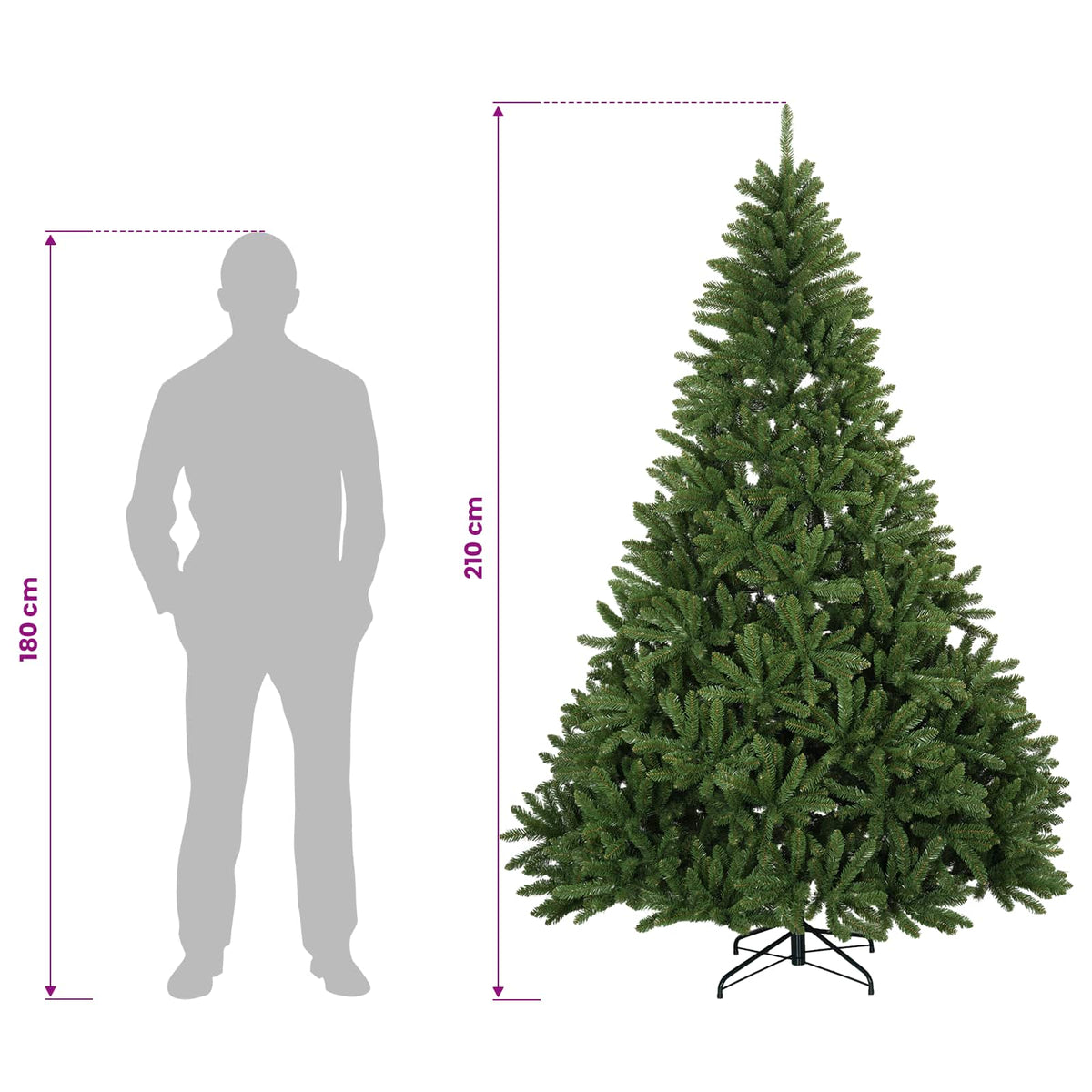 Dirbtinė Sulankstoma Kalėdų Eglutė 210 cm PVC Šviesiai žalia