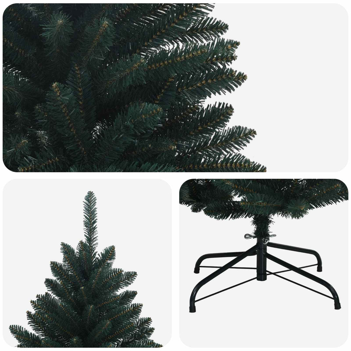 Dirbtinė Sulankstoma Kalėdų Eglutė 180 cm PVC Tamsiai žalia