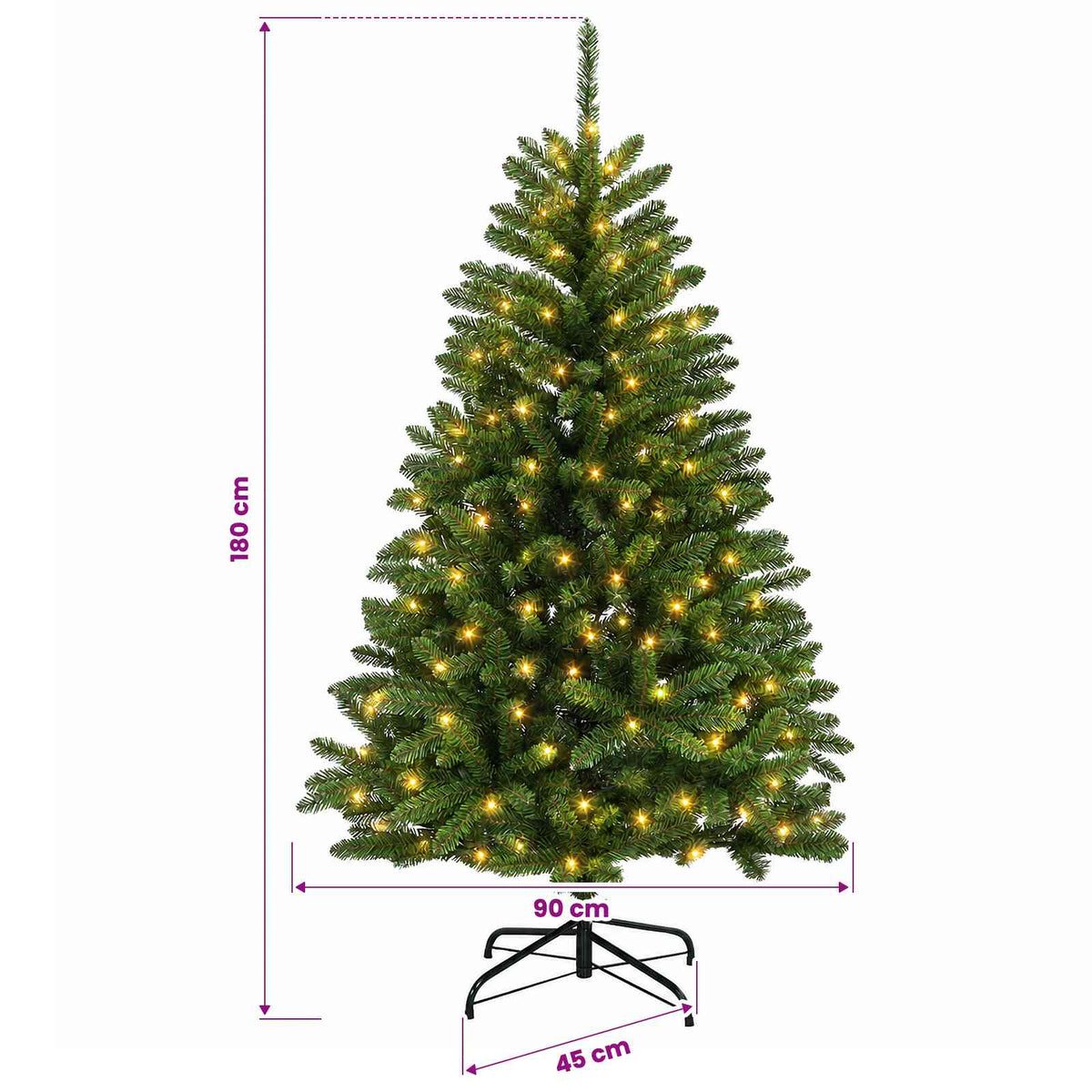 Dirbtinė Sulankstoma Kalėdų Eglutė 180 cm 300 LED Šilta balta