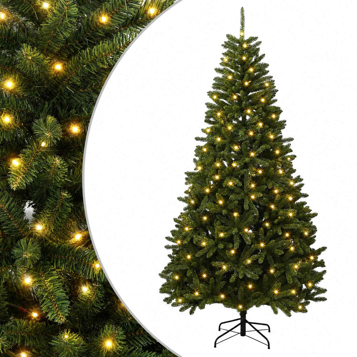 Dirbtinė Sulankstoma Kalėdų Eglutė 210 cm 400 LED Šilta balta