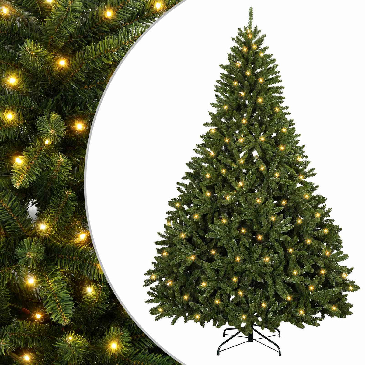 Dirbtinė Sulankstoma Kalėdų Eglutė 210 cm 400 LED Šilta balta