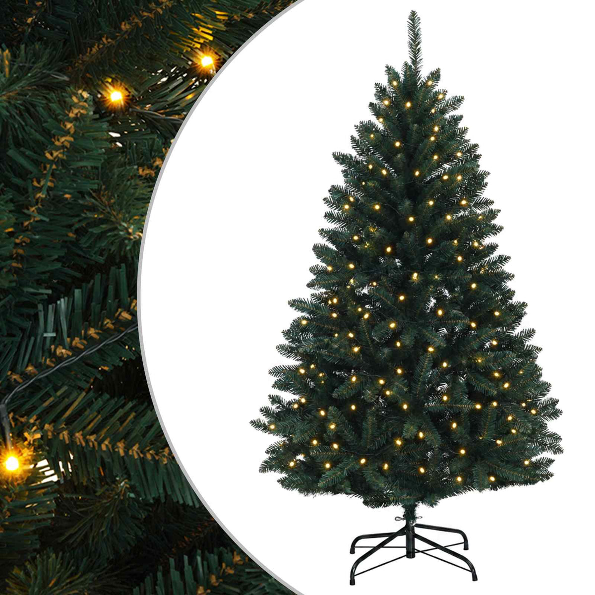Dirbtinė Sulankstoma Kalėdų Eglutė 150 cm 150 LED Šilta balta