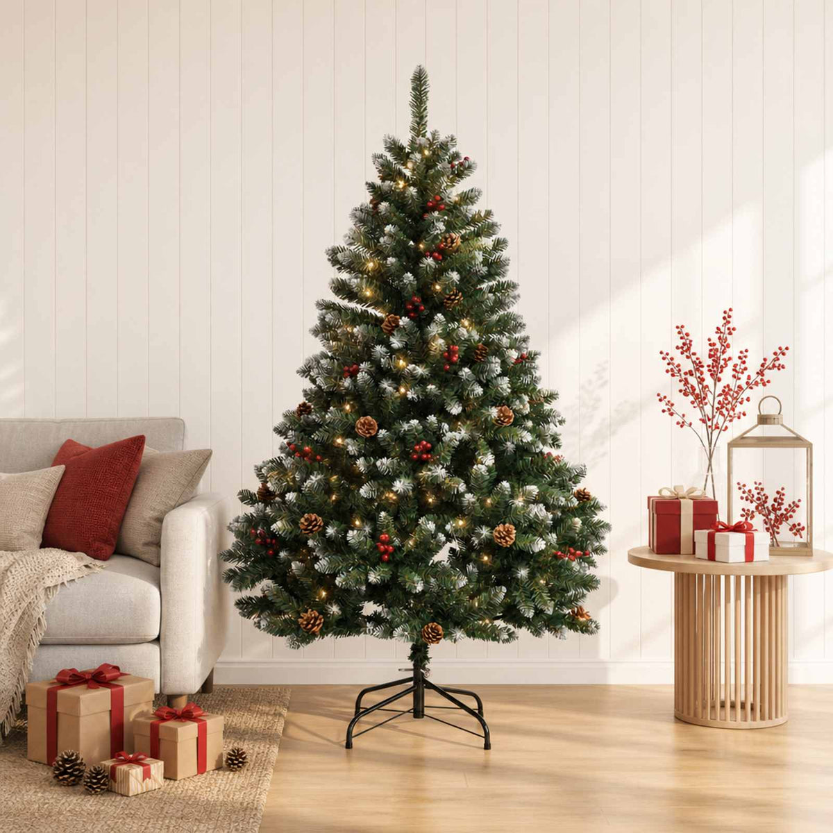 Dirbtinė Sulankstoma Kalėdų Eglutė 180 cm 300 LED Šilta balta