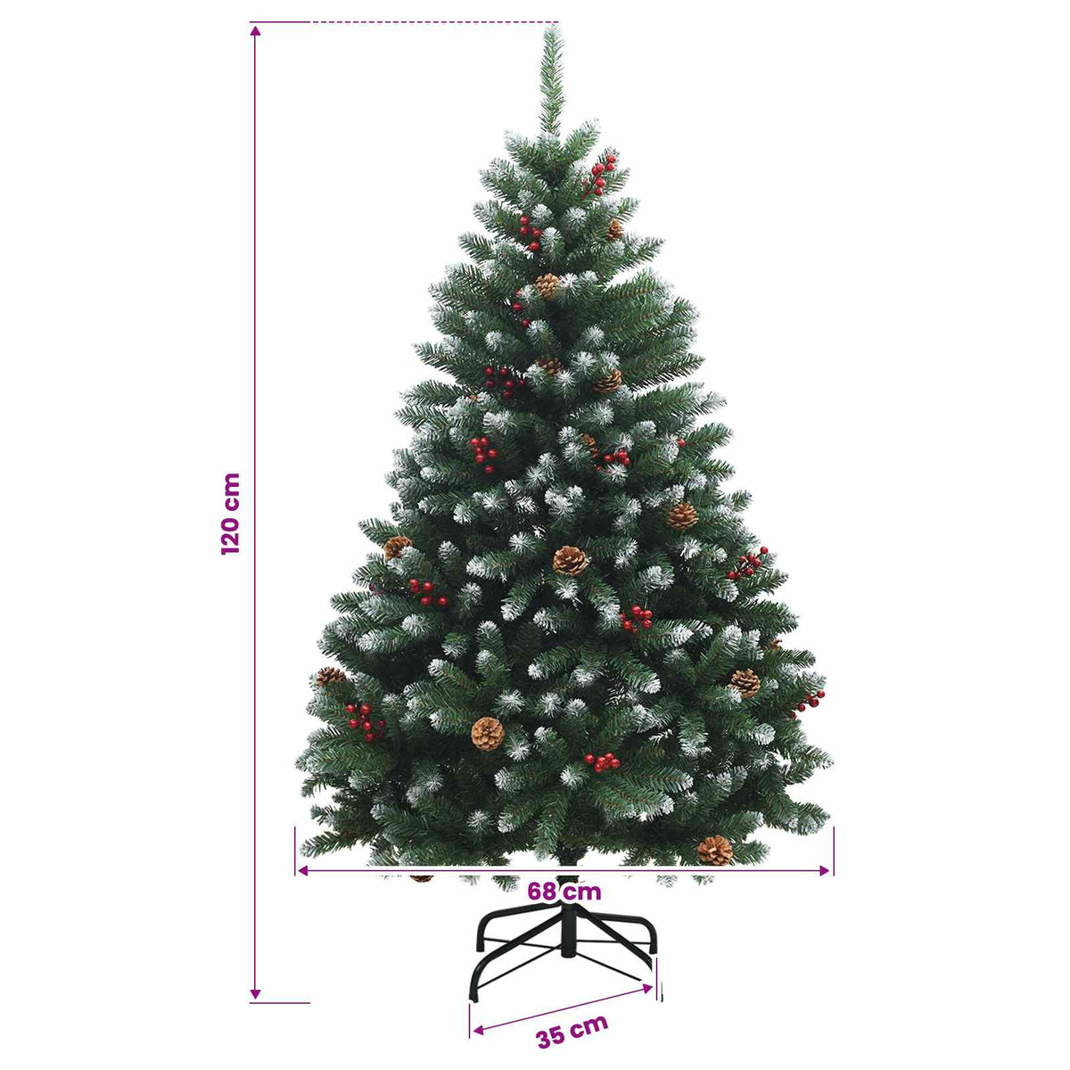Dirbtinė Sulankstoma Kalėdų Eglutė 120 cm 150 LED Šilta balta