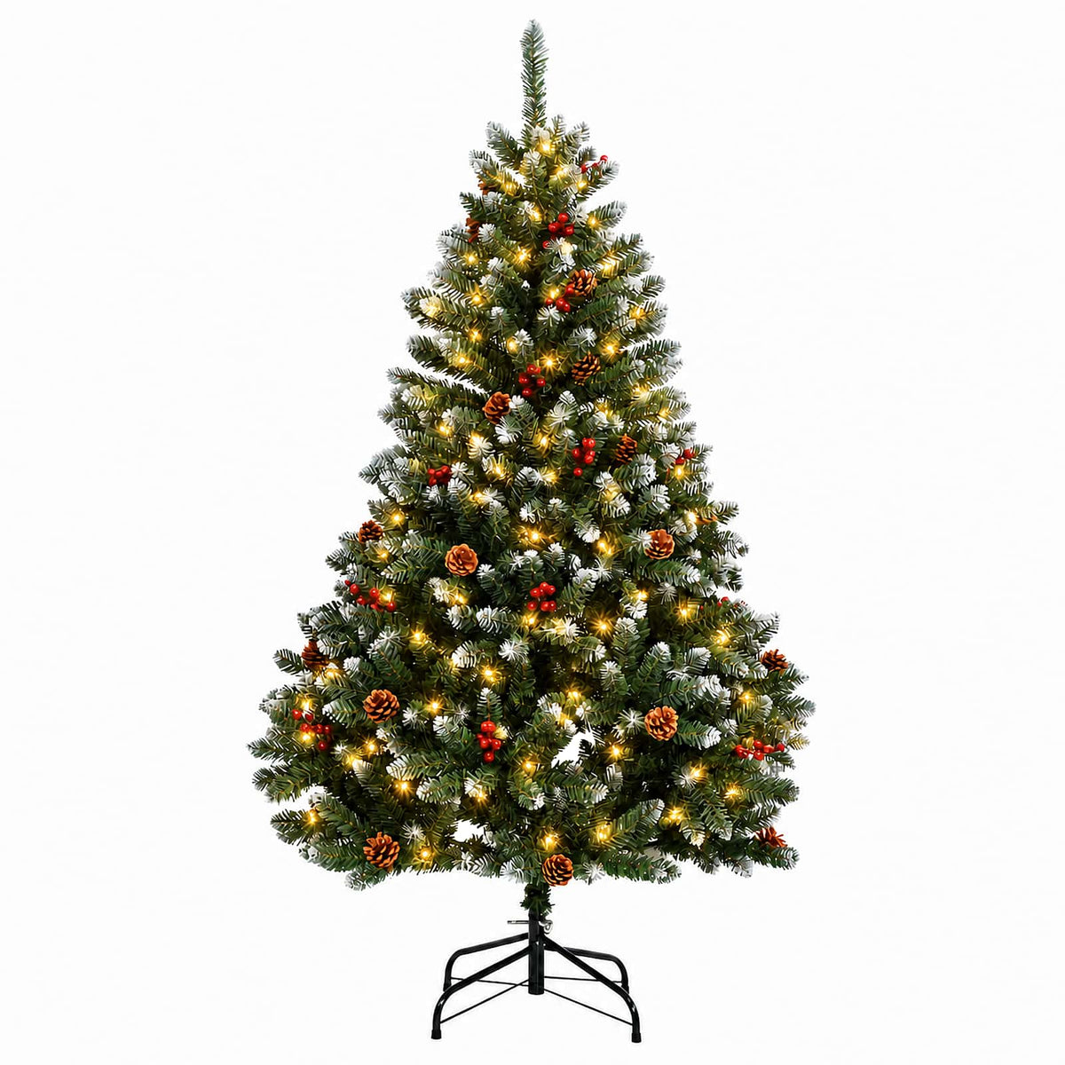 Dirbtinė Sulankstoma Kalėdų Eglutė 150 cm 150 LED Šilta balta