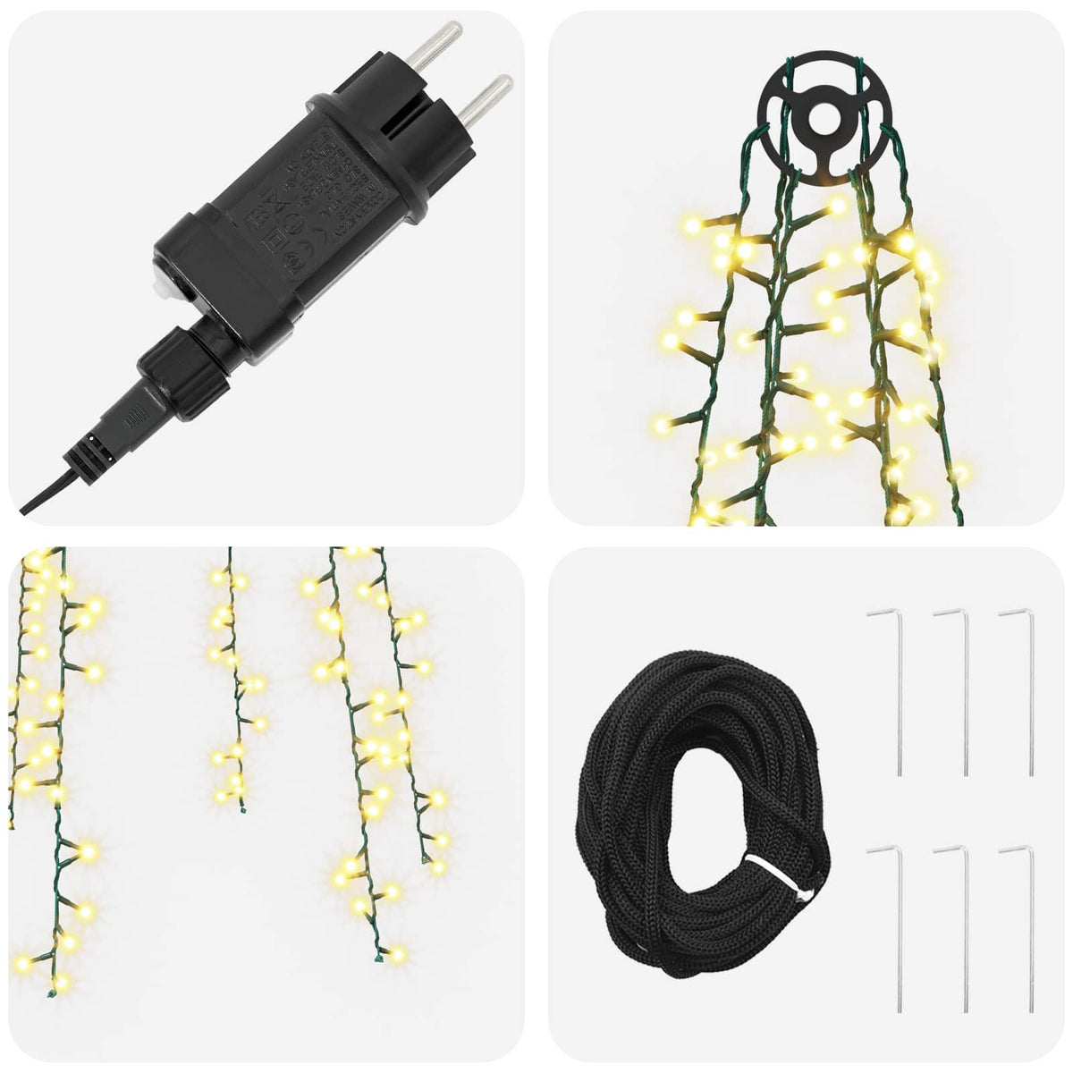 Kalėdų eglutės lemputės su 6 LED 540 LED Šilta balta