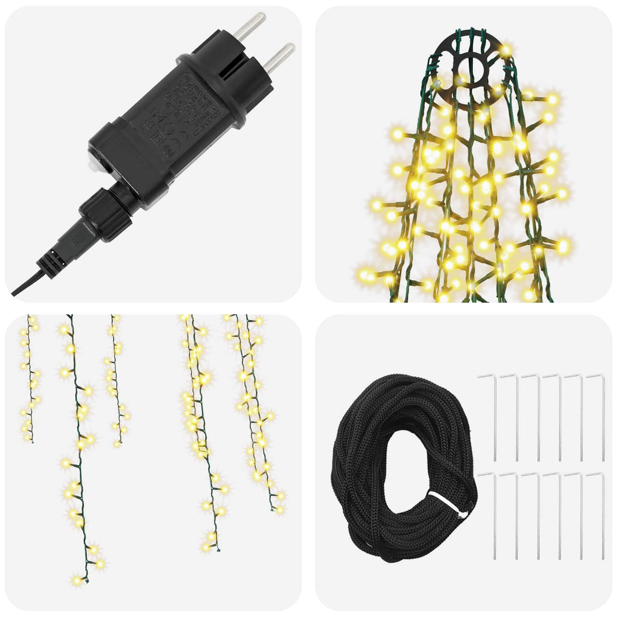 Kalėdinės eglutės girliandos su 12 LED lempučių 1608 LED
