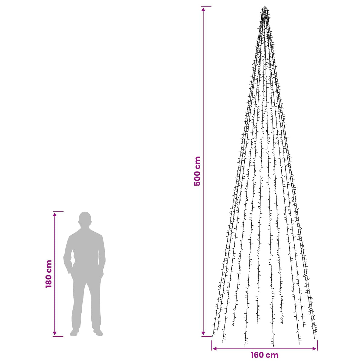 Kalėdinės eglutės lemputės su 12 LED 2004 LED Šilta balta