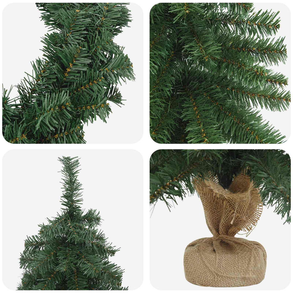 Mini kalėdinių eglučių rinkinys 45 cm PVC Žalia