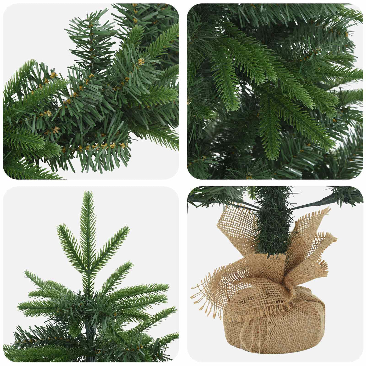 Mini kalėdinių eglučių rinkinys 45 cm PVC ir PE Žalia