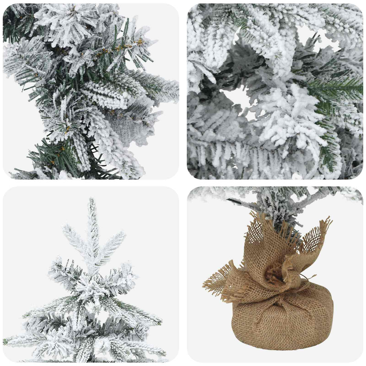 Mini Kalėdų medis 45 cm PVC ir PE Žalia ir balta