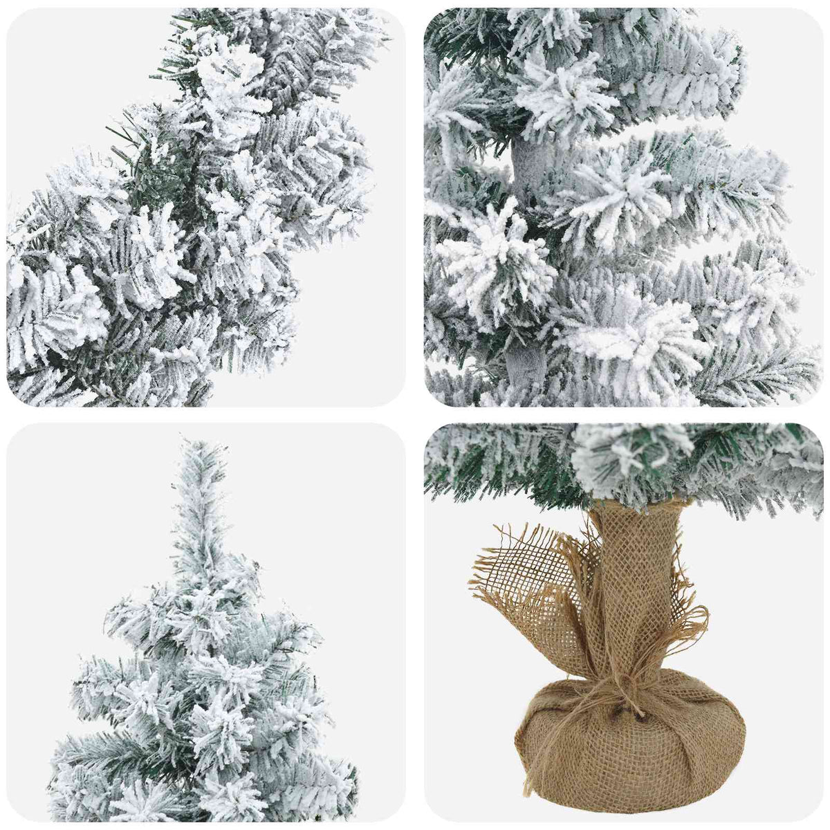 Mini kalėdinių eglučių rinkinys 60 cm PVC Žalia ir balta