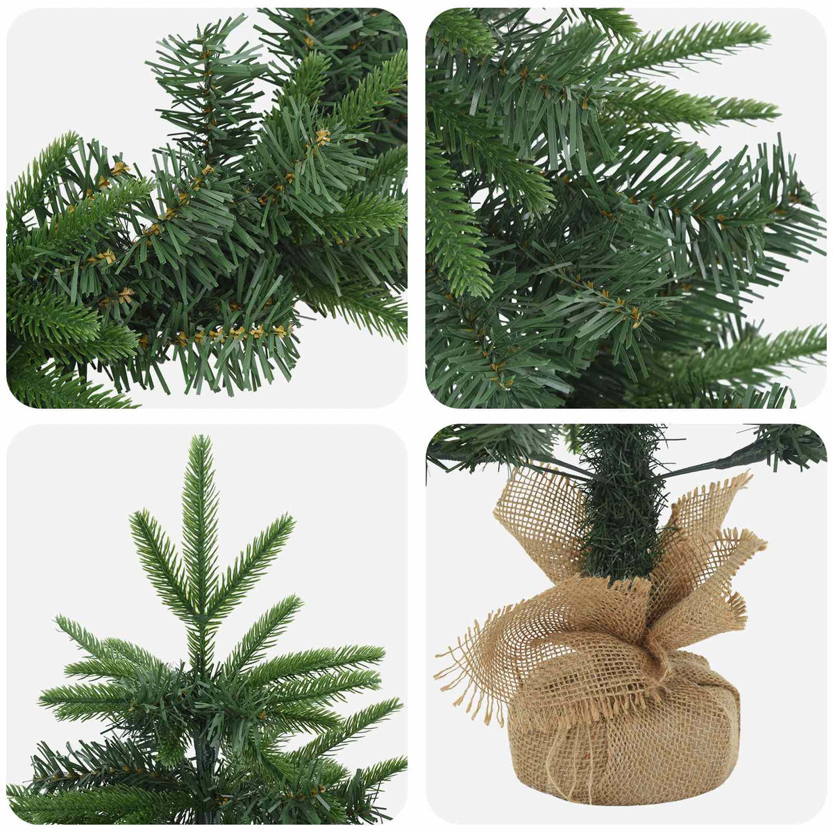 Mini kalėdinių eglučių rinkinys 60 cm PVC ir PE Žalia